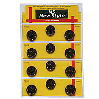 D=19мм, пришивні застібки-кнопки для одягу  12шт метал колір чорний