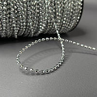 Намистини на нитці рондель, Ø3мм - Срібло