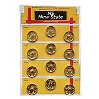 D=21мм, пришивні застібки-кнопки для одягу  12шт метал колір золото