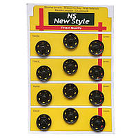 D=21мм пришивні застібки-кнопки для одягу  12шт метал колір чорний