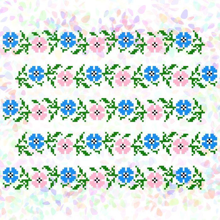 K-284 Орнамент волошок (20х30 см). Confetti. Водорозчинний флізелін із малюнком, фото 1