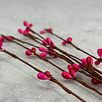 Гілочка верби з бруньками 40 см - малиновий