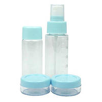 Дорожній набір ємностей для косметики 4в1, блакитний