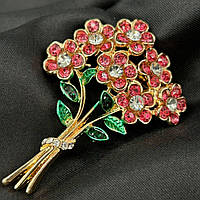 Брошка 4,5х6 см "Букет" метал - золото