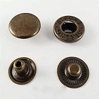 Кнопка нержавійка Альфа #54 - 12,5мм Антик (50шт) (00245)