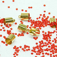 Ковпачок, кінцевік для бісерного жгута чи шнура. D-8 мм, золото