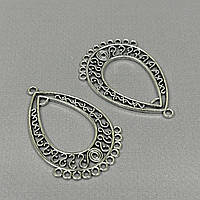 Конектор металевий «Схід завиток» 31х50мм, колір Сталь