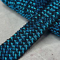 Декоративна тасьма-гумка "Фольга" 2,5 см - бірюзова