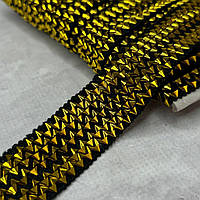 Декоративна тасьма-гумка "Фольга" 2,5 см - золота