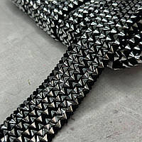 Декоративна тасьма-гумка "Фольга" 2,5 см - срібло