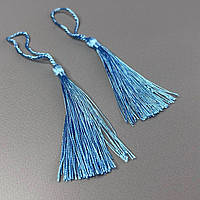 Декоративні китиці для рукоділля 13 см - блакитний