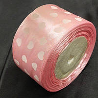 Атласна стрічка рожеві "Hearts" 5 см (23 м) "" (АЛР5-006)