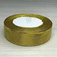 Стрічка парча - 25 мм, рулон 22 м - золото