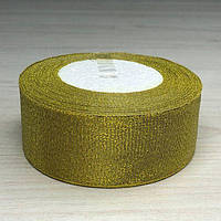 Стрічка парча - 40 мм, рулон 22 м - золото