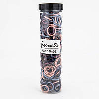 Набір резинок для волосся спіральки 3 см у тубусі - мікс темний