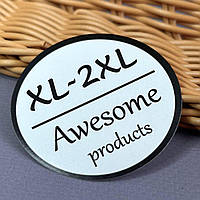 Наклейка-бірка розмірник XL-2XL - 50 мм біла