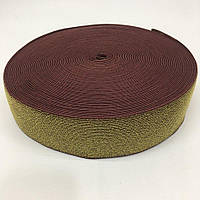 Резинка поясня 5 см бордо з золотим люрексом