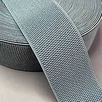 Резинка поясна, манжетна - 6см/25ярд. сіро-блакитний