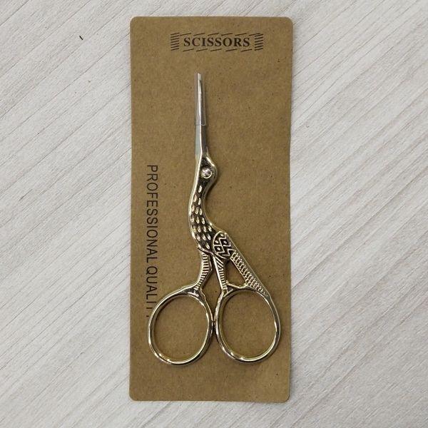 Ножиці 95 мм для рукоділля "Цапельки" колір золото, фото 1