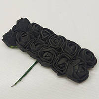 Трояндочки з фоамірану (12шт) колір - Чорний