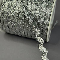 Тасьма В'юнок 6 мм - Срібло парча