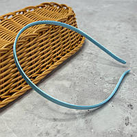 Обруч для волосся з атласною стрічкою 5мм - блакитний