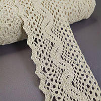 (1 метр) Бавовняне мереживо 6,5 см (льон) - Бежевий (М5164-9)