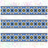 K-272 Орнамент з волошок (20х30 см). Confetti. Водорозчинний флізелін із малюнком