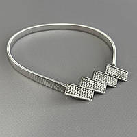 Підхват для штор металевий зі стразами - Доміношки срібло