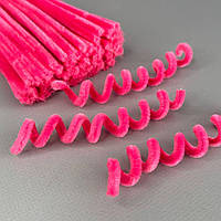 Пухнастий дріт (синель) 30 см - рожевий яскравий