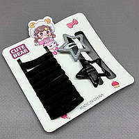 Набір резиночки безшовні 3см - чорно-білий мікс