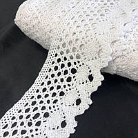(1 метр) Бавовняне мереживо 7 см (льон) - Біле (М6278-1)