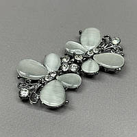 Декоративна застібка-гачок для одягу 3,5х7 см - графіт #111501