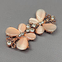 Декоративна застібка-гачок для одягу 3,5х7 см - лимонне золото #111501