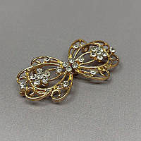 Декоративна застібка-гачок для одягу 3х6 см - лимонне золото #106301