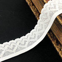 Оздоблювальна еластична резинка мереживо для білизни 3 см - колір білий