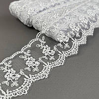 32-LТ1077 Гіпюрове мереживо сітка 5 см - білий