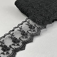 32-LТ1077 Гіпюрове мереживо сітка 5 см - чорний