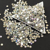 Стрази холодної фіксації акрилові 4мм - срібло з АВ - 5гр/уп