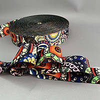 Стропа ремінна для сумок 5 см різнокольорова - квіти