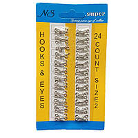 #2 гачки, застібки для одягу  сірі 24шт