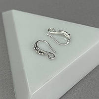 1 пара - Швензи для сережок гіпоалергенний сплав Стразик 14 мм - світле срібло