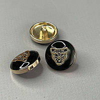 Ґудзик метал декоративний, випуклий з глянцевим покриттям 20 мм - золото