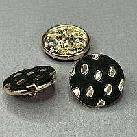 Ґудзик метал декоративний, плоский з каучуковим покриттям 18 мм - золото