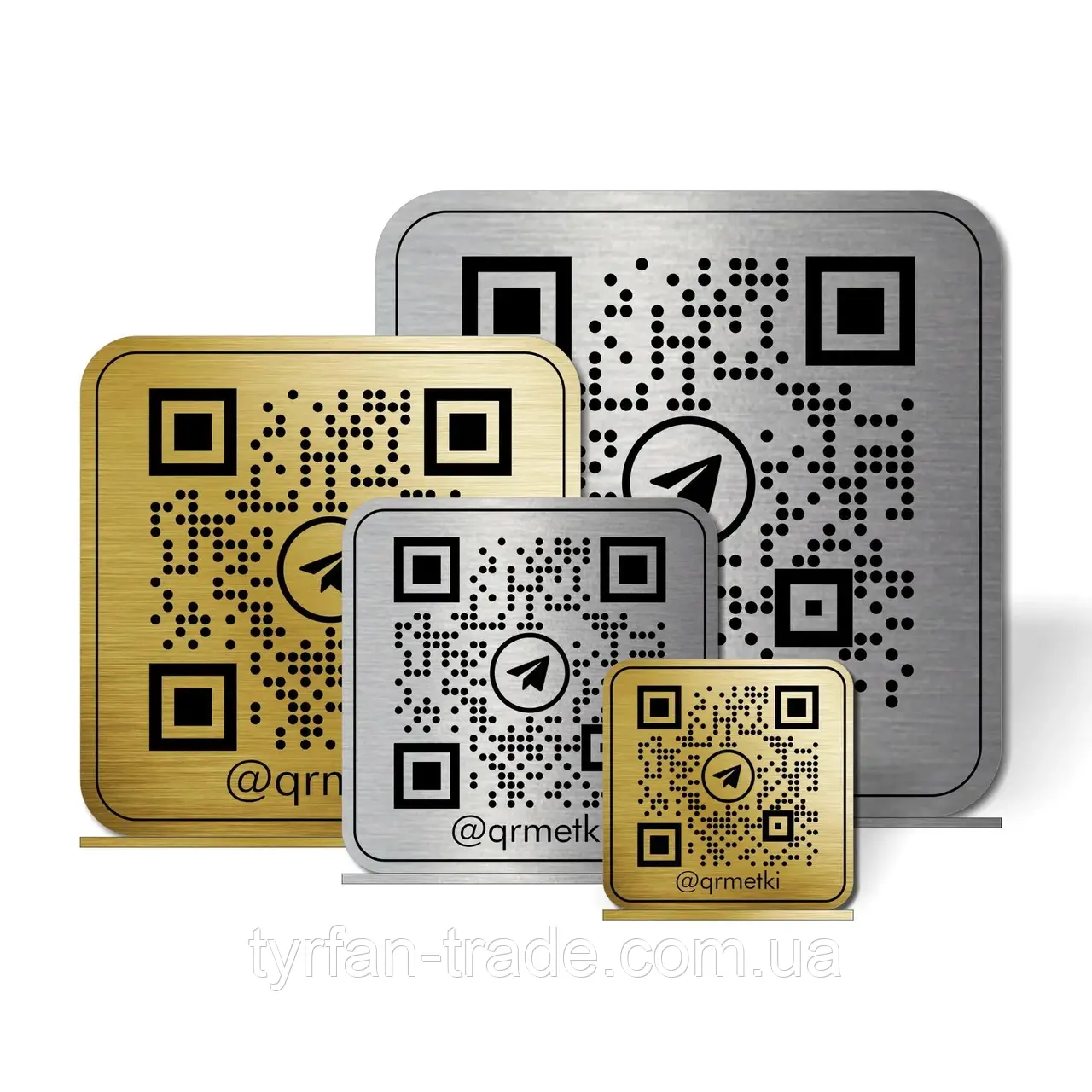 Металева Наклейка на двері стіну з QR-кодом