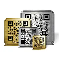 Металева Інстаграм-візитка з QR кодом 300х300 мм