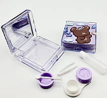 Дорожній набір для зберігання контактних лінз, бузковий