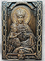 Чудотворная резная икона Матери Божьей Аглонской ЧПУ с ясеня