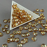 Кришталева намистина грановане серце 8 мм - шампань