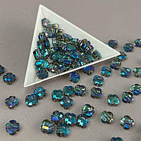 Кришталева намистина гранована конюшина 8 мм - сірий з райдужним переливом